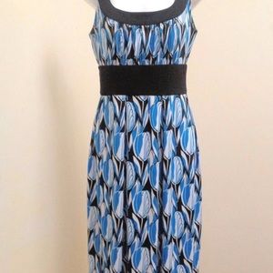 Donna Ricco | Black and Blue Cocktail Dress